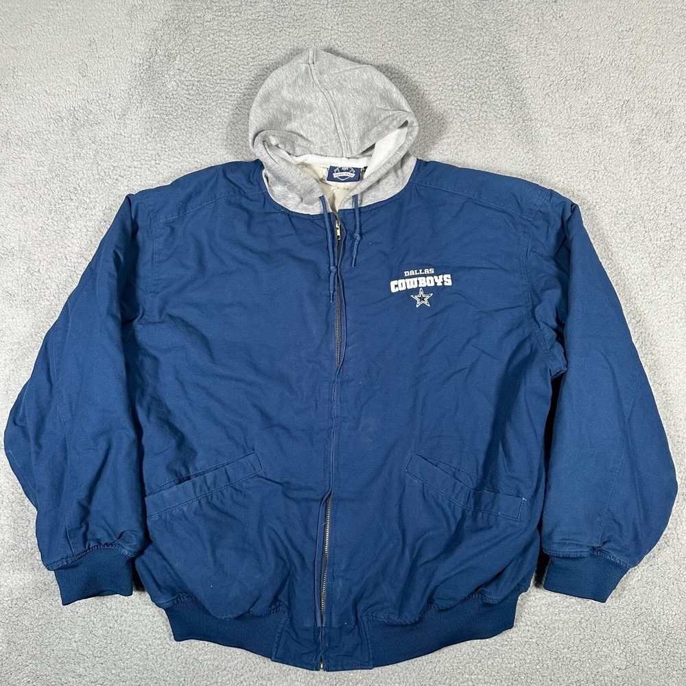 Dallas Cowboys Jacket Mens Size XL Blue NFL Hardwear Canvas Football Workwear